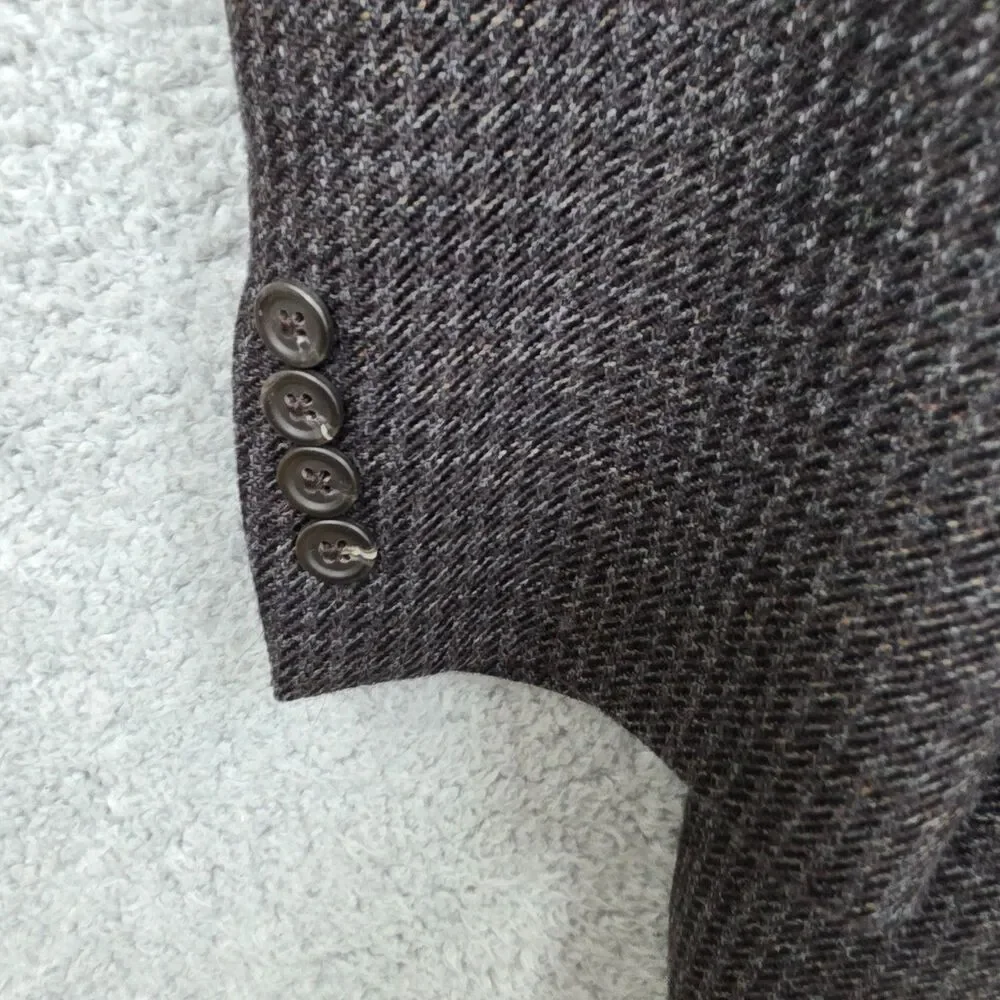 Chaps Ralph Lauren Gray Herringbone 100% Wool Blazer Jacket Sport Coat Sz 42R
